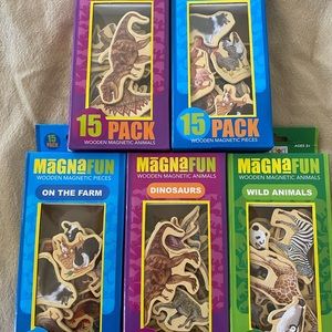 Wooden animal magnets